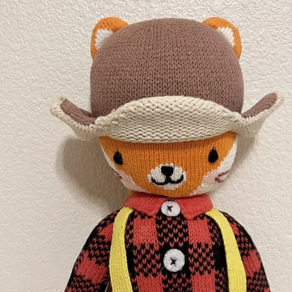 Cuddle + Kind Wyatt the Fox Plush Knit Handmade Doll Stuffed Animal 20